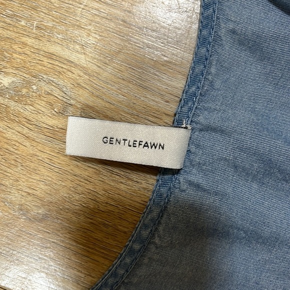 Gentle Fawn Chambray Dress Button Down Cap Flutter Sleeve Blue Size 8 EUC - Picture 8 of 13